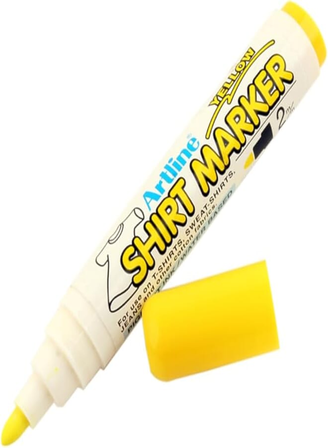 Art Line EKT-2 Yellow T-Shirt Marker Pen, Vibrant, Durable Fabric Marker for Creative and Educational Customization Projects